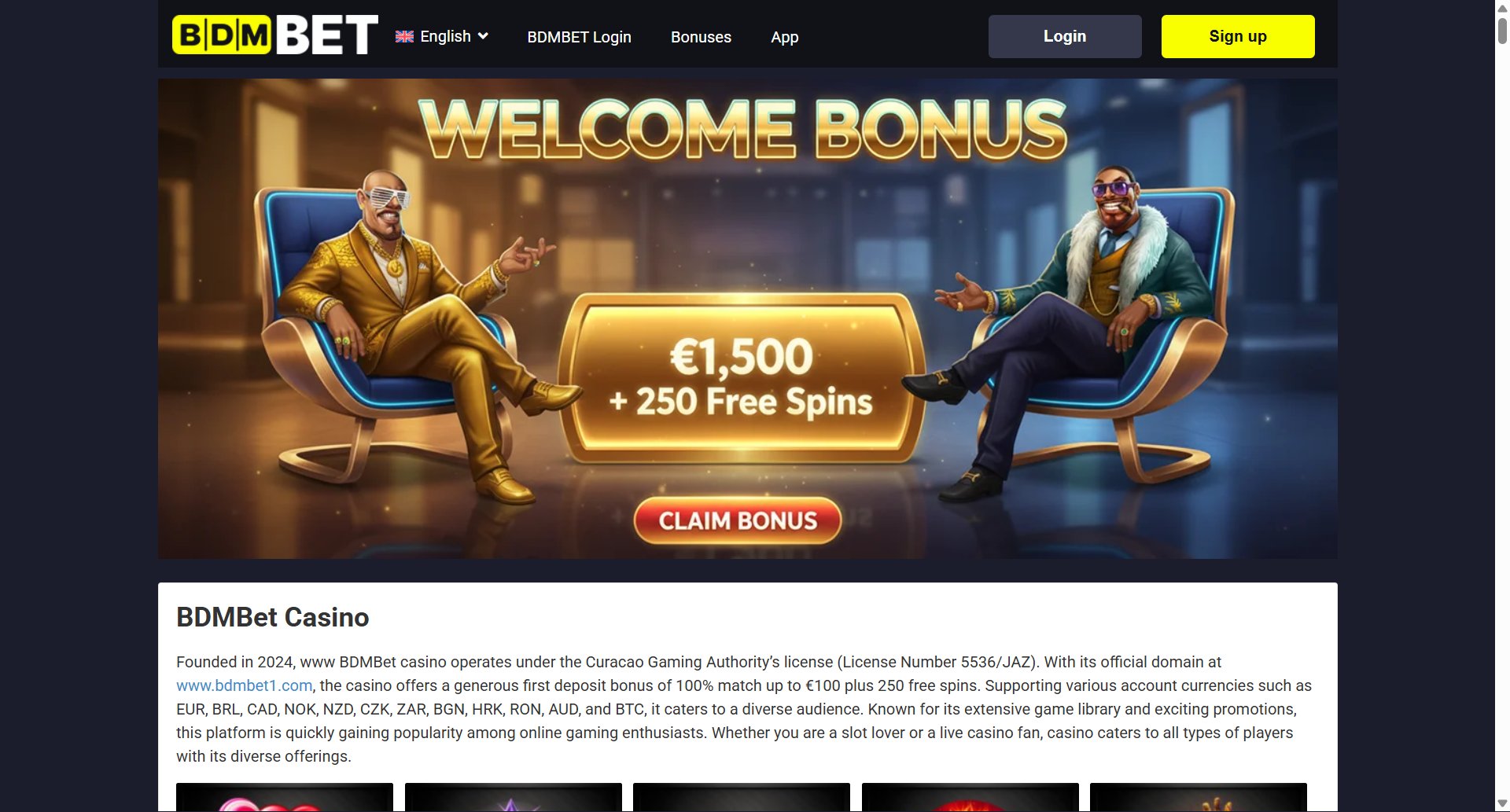 BDMbet Casino screenshot
