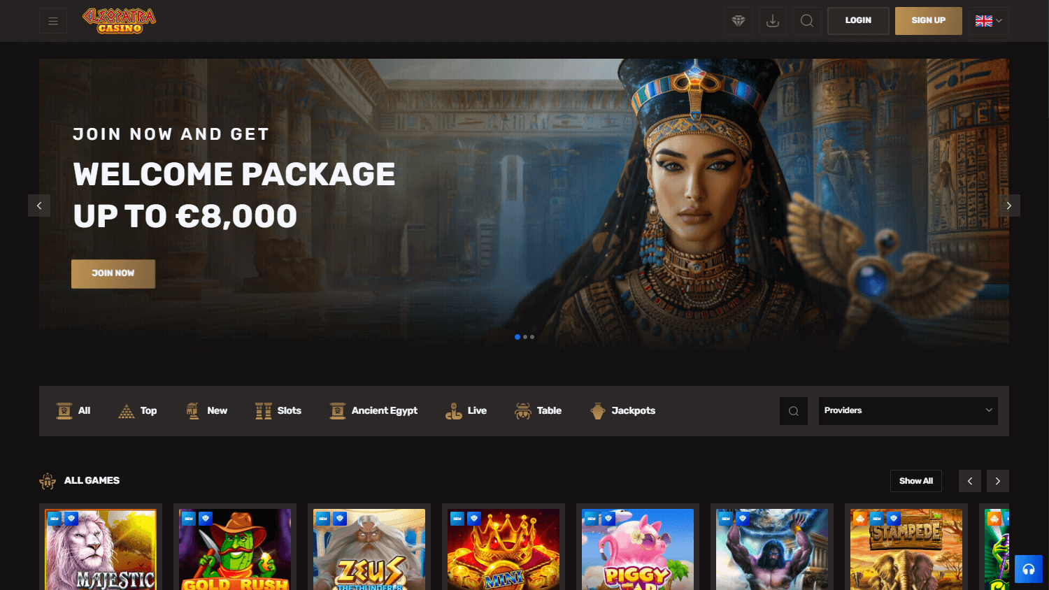 Cleopatra Casino screenshot