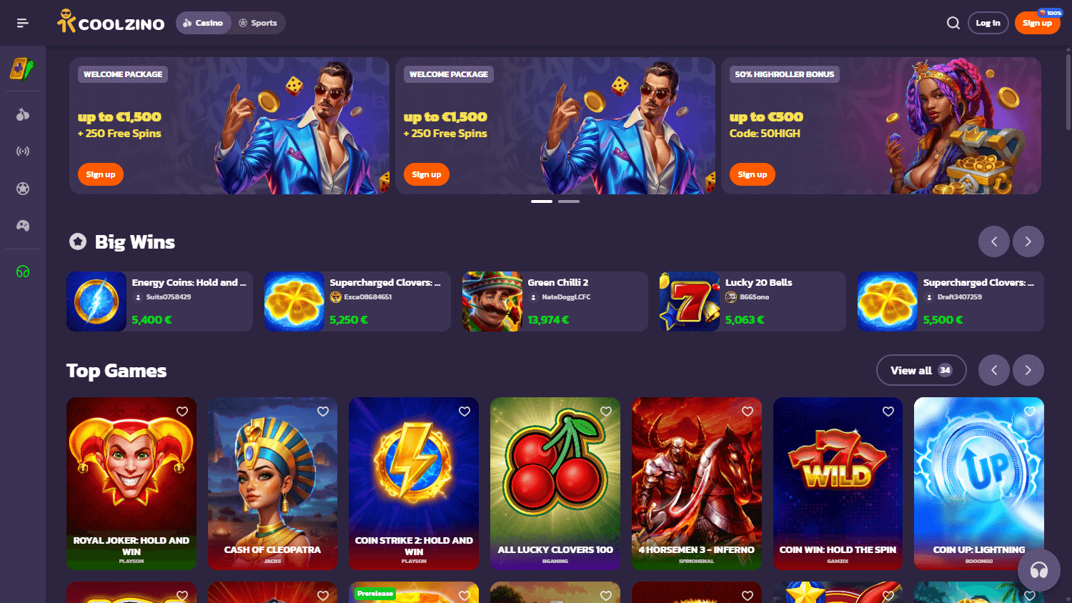 Coolzino Casino screenshot