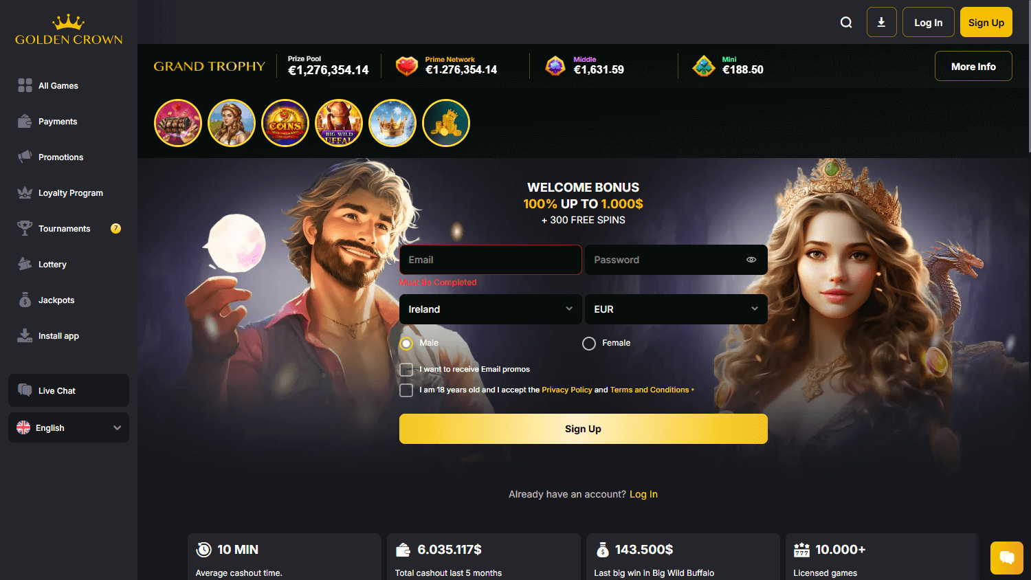 Golden Crown Casino screenshot